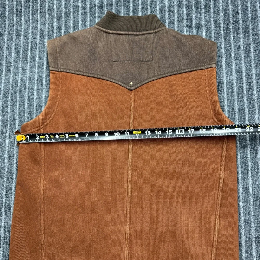 Twist Western Canvas Fleece Lined Vest Medium Brown Excellent Workwear (2168)
